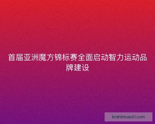首届亚洲魔方锦标赛全面启动智力运动品牌建设