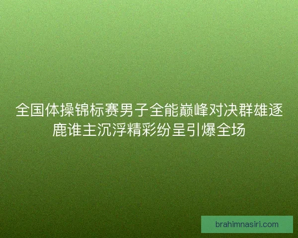 全国体操锦标赛男子全能巅峰对决群雄逐鹿谁主沉浮精彩纷呈引爆全场