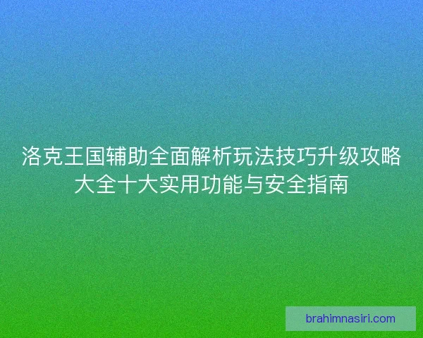 洛克王国辅助全面解析玩法技巧升级攻略大全十大实用功能与安全指南